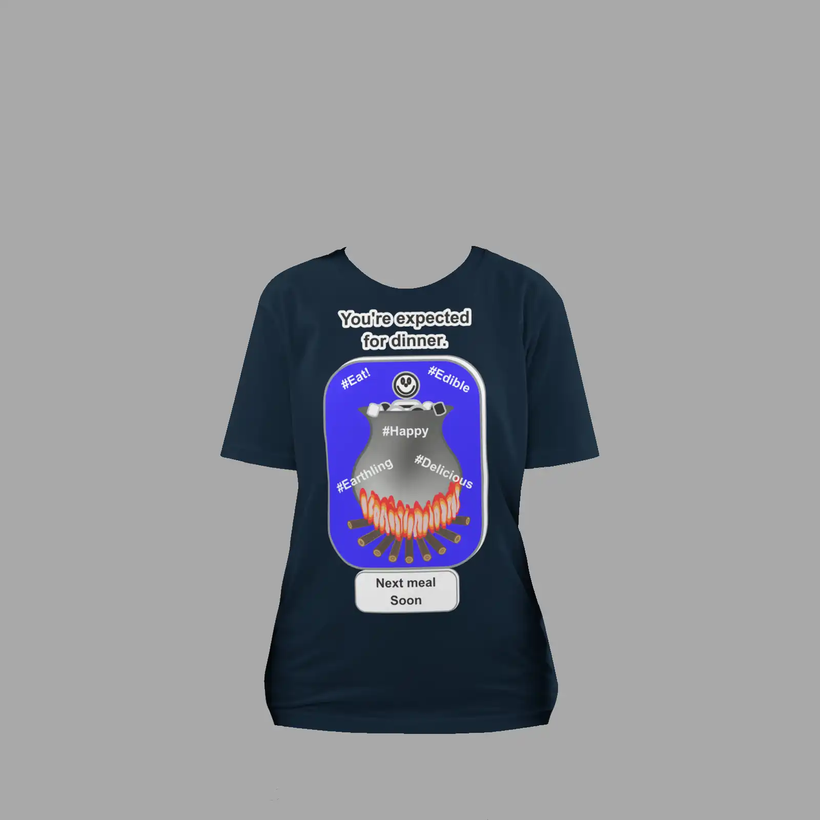 Unisex Organic Cotton T-Shirt Cauldron Angel French Navy - Image 3