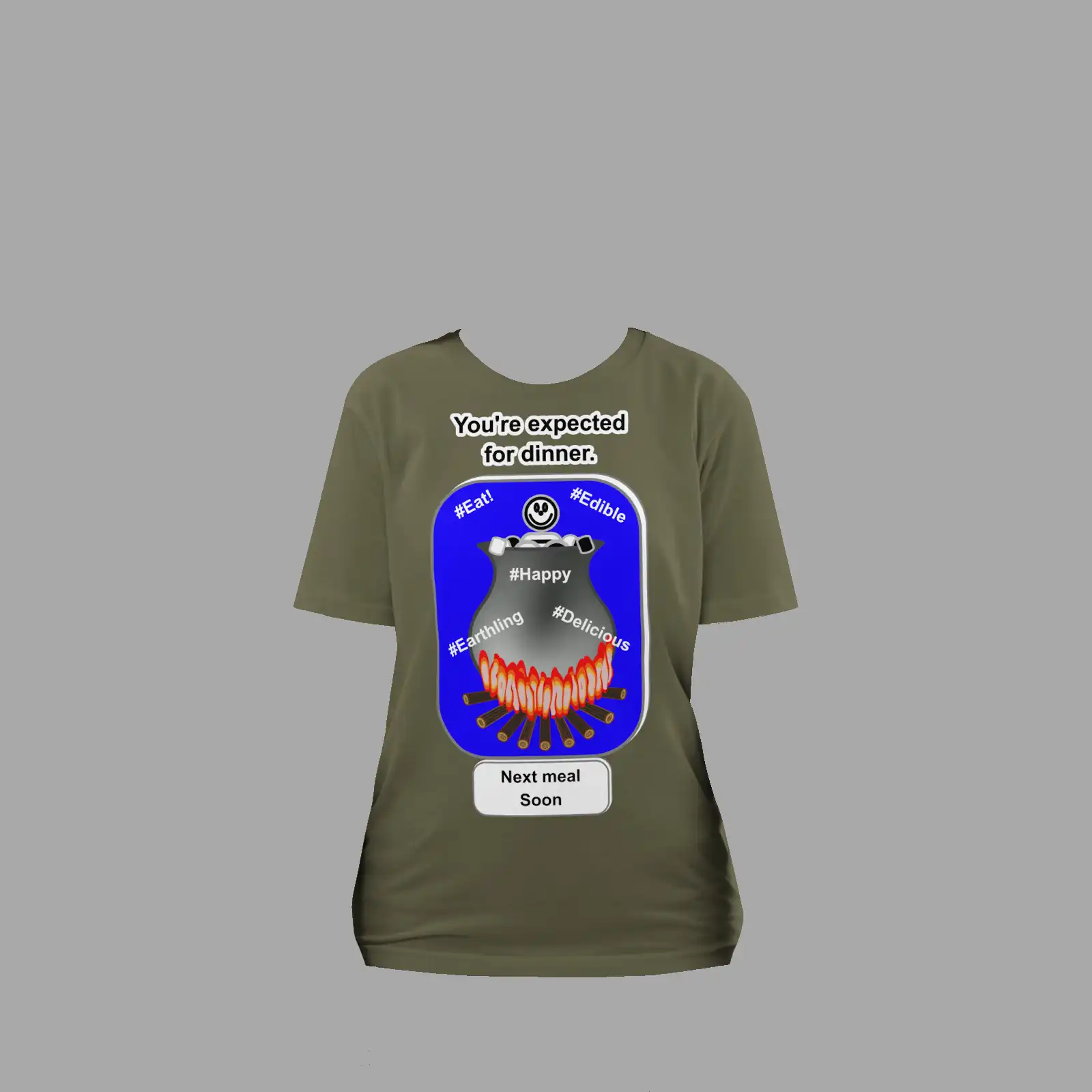 Unisex Organic Cotton T-Shirt Cauldron Angel Khaki - Image 3