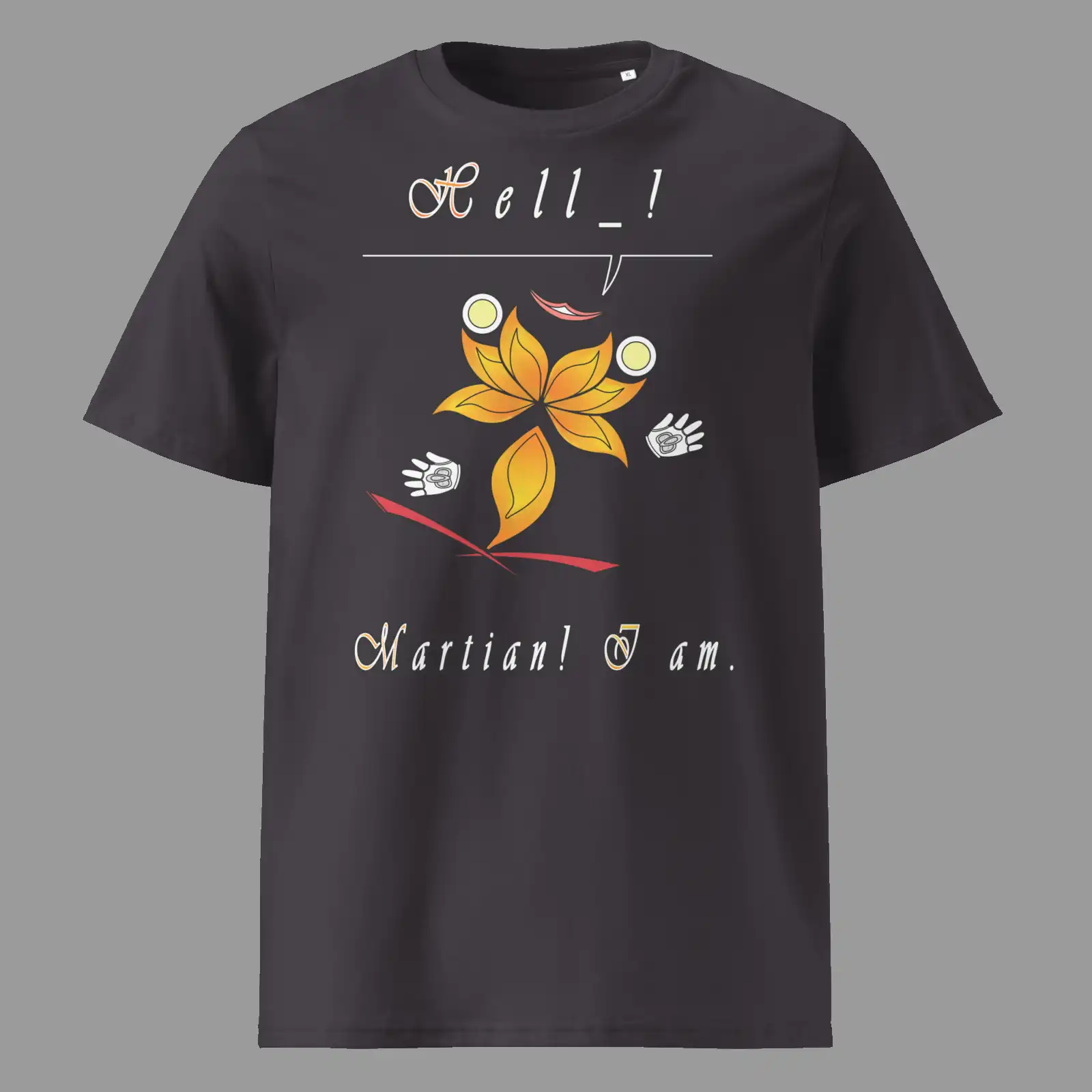 Unisex Organic Cotton T-Shirt Hello Martian Anthracite
