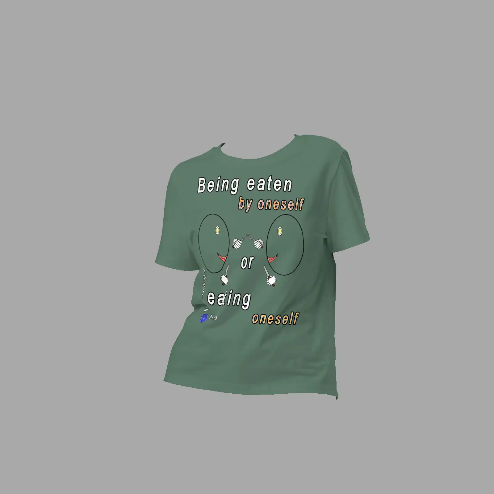 Womens Organic Ribbed Neck T-Shirt Anthropophagous Dilemma Green Bay - Image 3