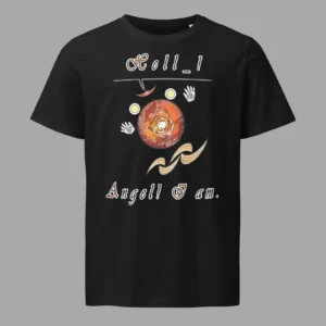 Unisex Organic Mid-Weight T-Shirt Hello Angel Black