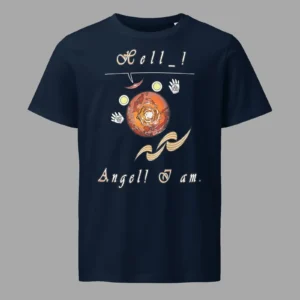 Unisex Organic Mid-Weight T-Shirt Hello Angel French Navy